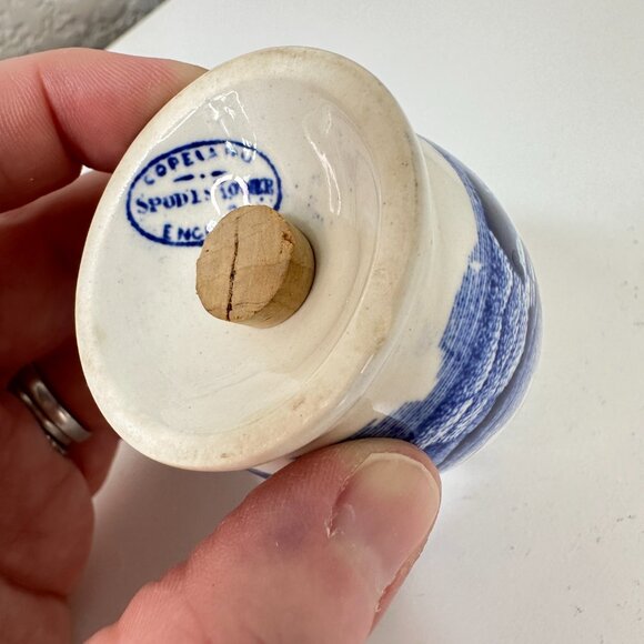 VTG Copeland Spode's Tower Blue/White Salt & Pepper Shakers Set 2.75" x 1.75" ea - Picture 7 of 12